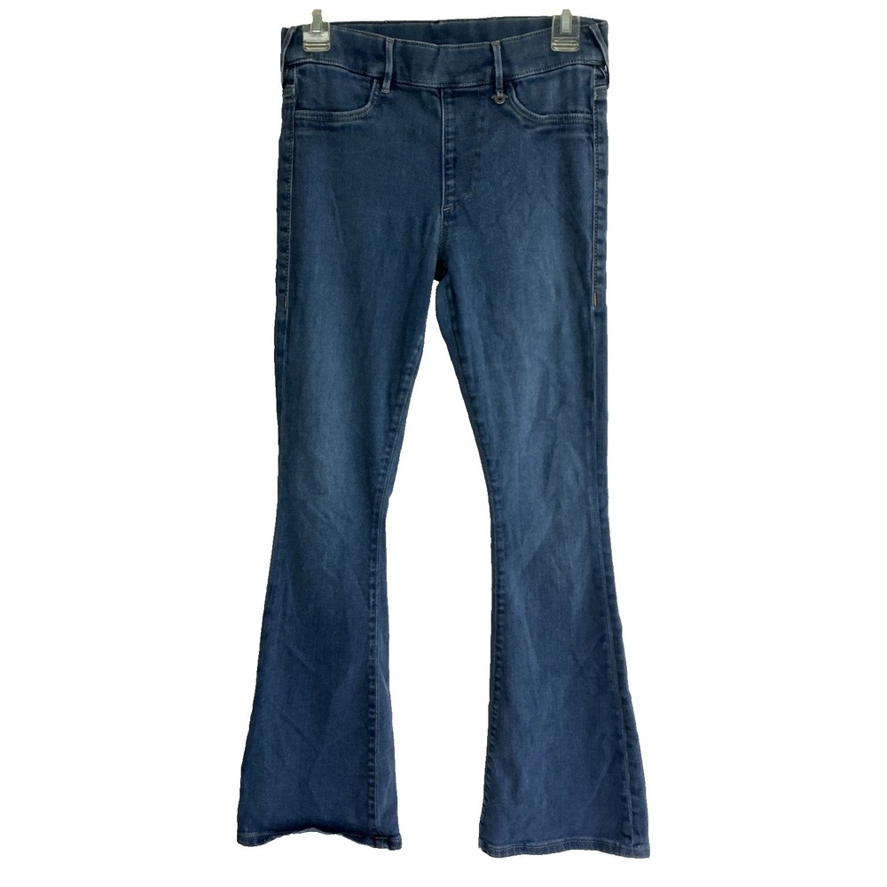 True Religion Jeans Womens S Blue Stretch Denim Starlet Flared Mid Rise Pull On